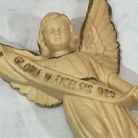 Vintage Art Plastics Nativity set Cream and Gold Holy Family Jesus Kings 9pcs - Picture 11 of 14